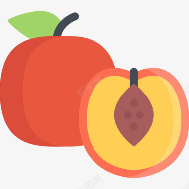 桃食物22扁平图标图标