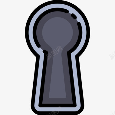 安全锁孔锁孔安全2线性颜色图标图标
