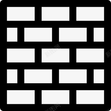 砖墙结构35线性图标图标