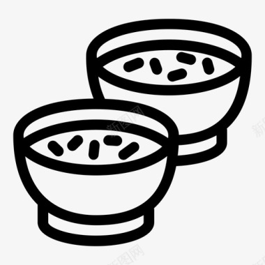 汤中式日式图标图标