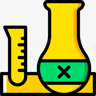 实验科学的图标烧瓶科学18号黄色图标图标