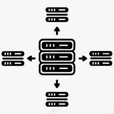 黑儿茶数据库服务器数据中心数据流图标图标
