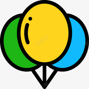 气球气球婴儿23线性颜色图标图标