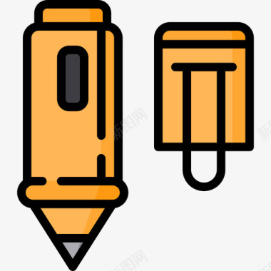 科技线材料钢笔办公材料4线颜色图标图标