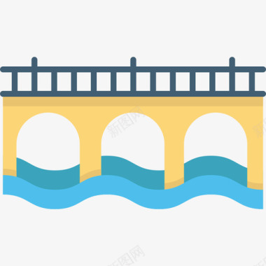 桥梁桥梁实物资产3扁平图标图标