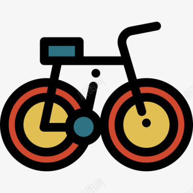 乡村时光自行车乡村2线性颜色图标图标