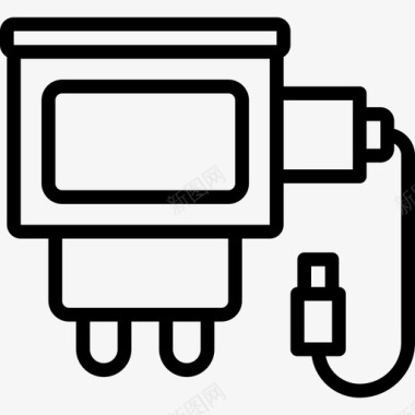 建立连接充电器连接器电缆2线性图标图标