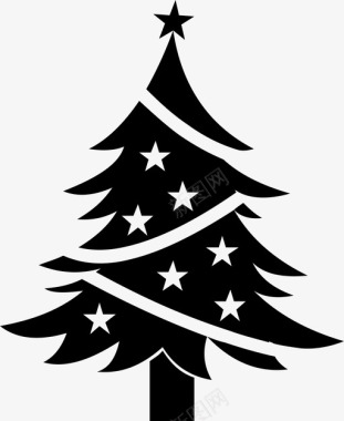 冬天的松树圣诞节圣诞树假日图标图标