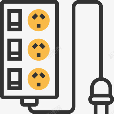 充电站插头插头电子和设备3黄色阴影图标图标