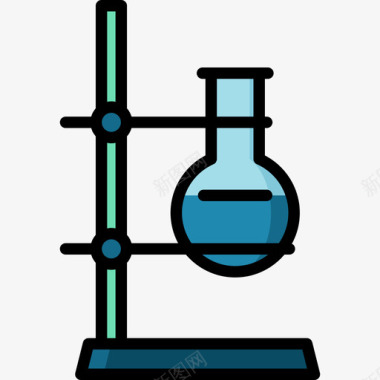 实验科学的图标实验室实验室设置3线性颜色图标图标