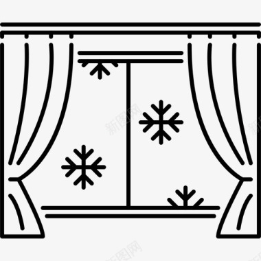 雪景雪景窗外图标