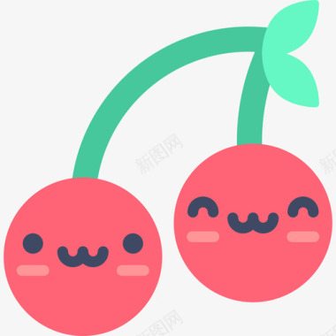平淡樱桃可爱的食物2平淡图标图标