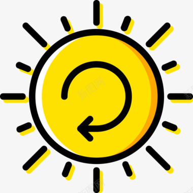 太阳能生态42黄色图标图标