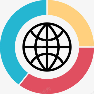 搜索历史记录图标饼图搜索引擎优化和营销6扁平图标图标
