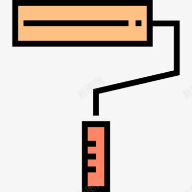 施工原材料油漆辊建筑施工4线颜色图标图标