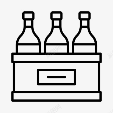 酒瓶酒窖门葡萄园图标图标