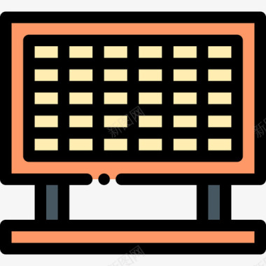白云太阳太阳能电池板工业9线性颜色图标图标