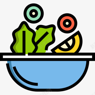 点餐色拉餐原色图标图标