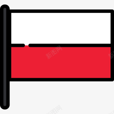 波兰共和国国旗收藏2桅杆图标图标