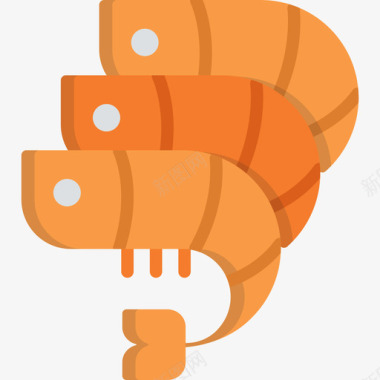虾烧烤扁虾图标图标
