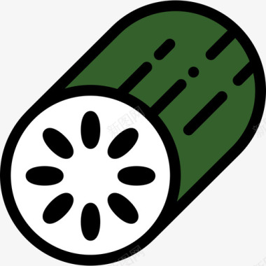小胡瓜健康食品8线色图标图标