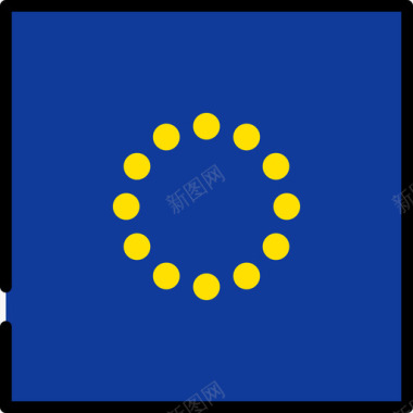 矢量图欧盟旗帜收藏3广场图标图标