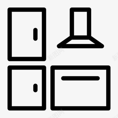厨房橱柜烟囱图标图标