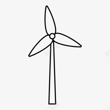 风力涡轮机环保自然图标图标