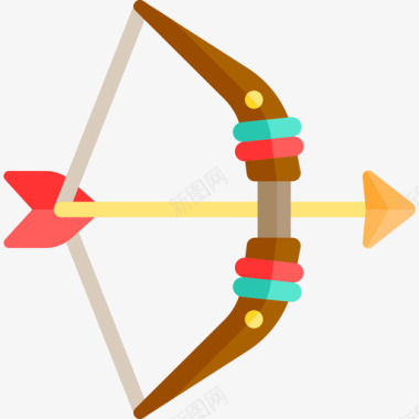 弓箭素材弓箭波西米亚风格4扁平图标图标