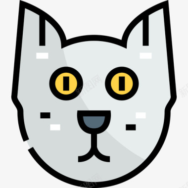 的猫猫宠物店线性颜色图标图标