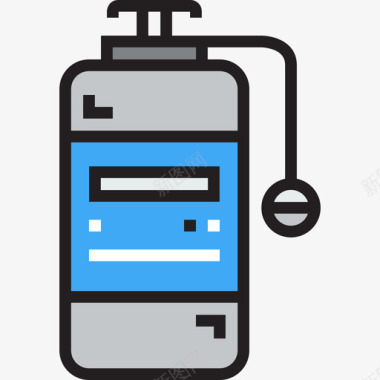 航海灯塔氧气罐航海和水手线型颜色图标图标