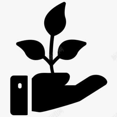 树苗生长植物种植图标图标