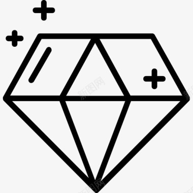 钻石珠宝5直线型图标图标