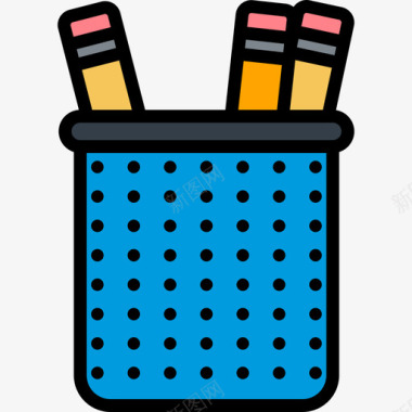 铅笔盒办公材料2线颜色图标图标