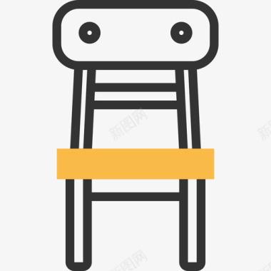 椅子家具30黄色阴影图标图标