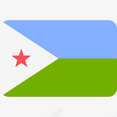 吉布提国际国旗6圆形矩形图标图标