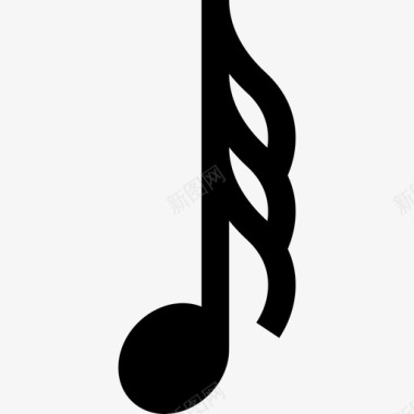 三十二音符音乐音乐符号和注释图标图标