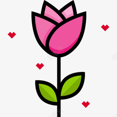 玫瑰17号婚礼线性颜色图标图标