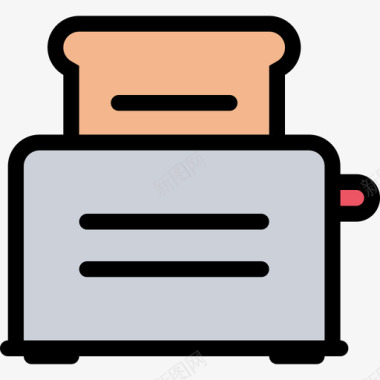 烤面包机电子和电器颜色图标图标