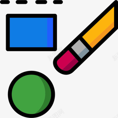 线性图解组图形工具9线性颜色图标图标