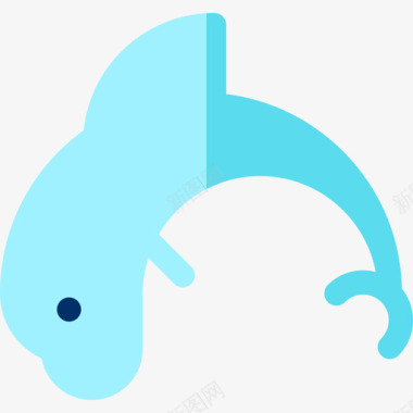 海豚海洋生物11扁平图标图标