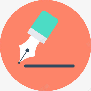 圆形火焰图标钢笔办公室32圆形图标图标