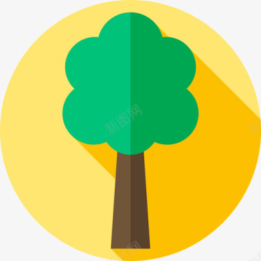 矢量树树自然10平坦图标图标