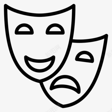 戏剧喜剧面具图标图标