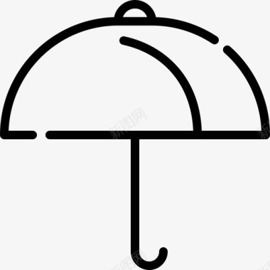 雨伞日常用品动作线状图标图标