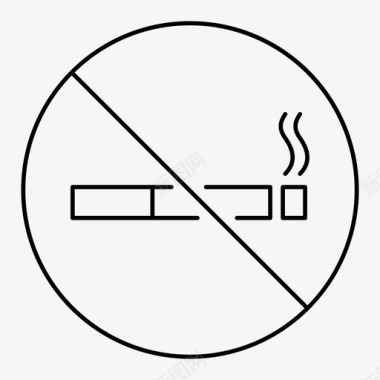 禁止吸烟标志餐厅和咖啡馆图标集图标