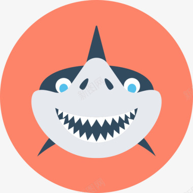 圆形时间轴鲨鱼动物33圆形图标图标