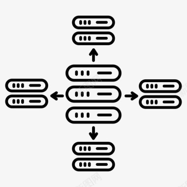 新鼻涕数据库服务器数据中心数据流图标图标