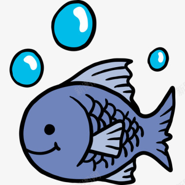 鱼夏季3彩色图标图标