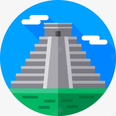 房产地标玛雅金字塔地标15平坦图标图标